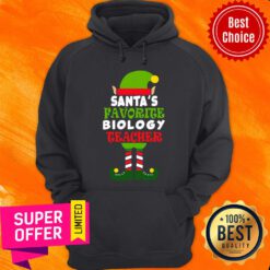 Elf Santas Favorite Biology Teacher Christmas Hoodie
