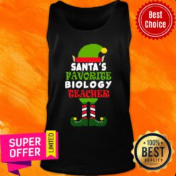 Elf Santas Favorite Biology Teacher Christmas Tank Top