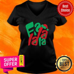 Fa La La La Merry Christmas V-neck