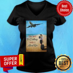 Flight Attendant The Sky Is Calling And I Must Go V-neck