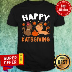 Happy Couple Catsgiving Thanksgiving Shirt