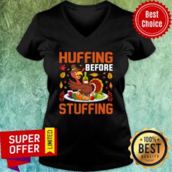 Huffing Before Stuffing Thanksgiving Turkey V-neck