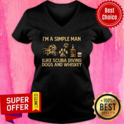 I'm A Simple Man I Like Scuba Dogs And Whiskey V-neck