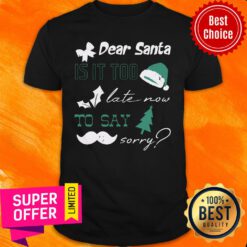 Is It Too Late Now To Say Sorry Dear Santa Christmas Shirt