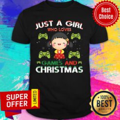 Just A Girl Who Loves Games And Christmas Shirt