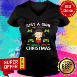 Just A Girl Who Loves Games And Christmas V-neck