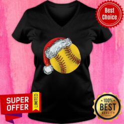 Leo Plaid Softball Christmas V-neck