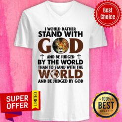 Lion I Would Rather Stand With God By The World V-neck