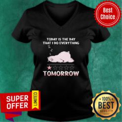 Llama Today Is The Day That I Do Everything Tomorrow V-neck