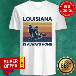 Louisiana Is Always Home Vintage Retro V-neck