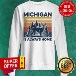 Michigan Is Always Home Vintage Retro Sweatshirt