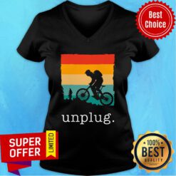 Mountain Biking Unplug Vintage V-neck