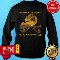 On A Dark Desert highway Dachshund Cool Wind In My Hair Halloween Sweatshirt