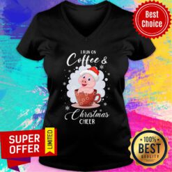 Pig I Run On Coffee And Christmas Cheer V-neck