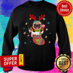Pug Dog In The Socks Christmas Sweatshirt