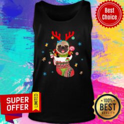 Pug Dog In The Socks Christmas Tank Top