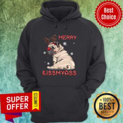 Pug Dog Reindeer Merry Kissmyass Christmas Hoodie