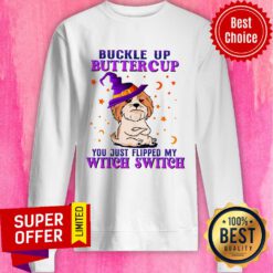 Shih Tzu Buttercup You Just Flipped My Witch Switch Halloween Sweatshirt