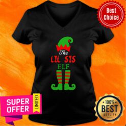 The Lil Sis Elf Christmas V-neck