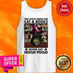 This Witch Needs Her Cat and Books Before Any Hocus Pocus Tank Top