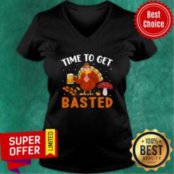 Time To Eat Basted Turkey V-neck