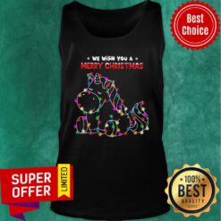 Unicorn We Wish You A Merry Christmas Light Christmas Tank Top