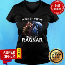 Viking And Wolf Bjorn Lothbrok Spirit Of Wolves Heart Of Ragnar V-neck