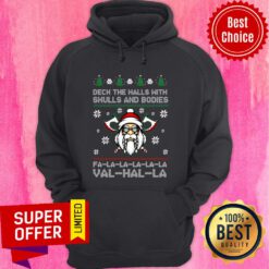 Viking Santa Deck The Halls With Skulls And Bodies Fa-la-la-la-la Val-hal-la Christmas Hoodie