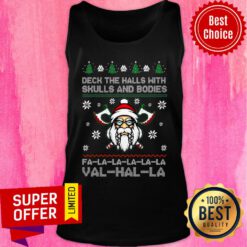 Viking Santa Deck The Halls With Skulls And Bodies Fa-la-la-la-la Val-hal-la Christmas Tank Top