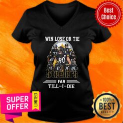 Win Lose Or Tie Steeler Fan Till I Die V-neck
