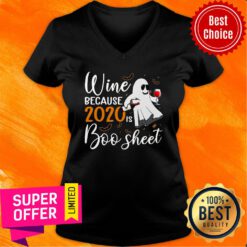 Wine Because 2020 Boo Sheet Ghost V-neck