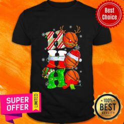 Basketball Merry Xmas Ho Ho Ho Light Led Shirt