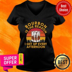Bourbon Is The Reason I Get Up Every Afternoon Vintage V-neck