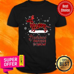 Dachsund Through The Snow Light Led Christmas Shirt