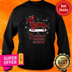 Dachsund Through The Snow Light Led Christmas Sweatshirt