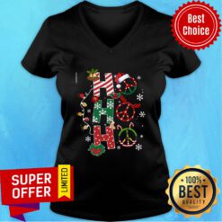 Ho Ho Ho Reindeer Christmas V-neck