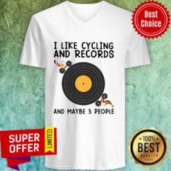 I Like Cycling And Records And Maybe 3 People V-neck