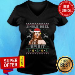 Jinger Bell Spirit Native American Ugly Christmas V-neck