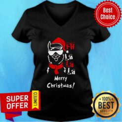 Llama Fa La La La Merry Christmas V-neck