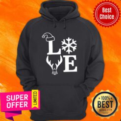 Love Christmas Snow Reindeer Hoodie