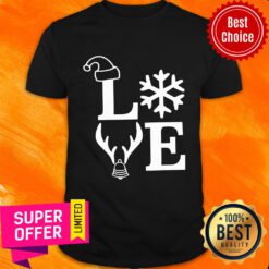 Love Christmas Snow Reindeer Shirt