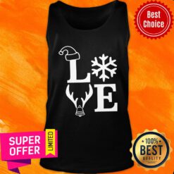 Love Christmas Snow Reindeer Tank Top