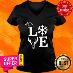 Love Christmas Snow Reindeer V-neck