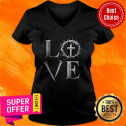 Nice Love Stake Cross V-neck