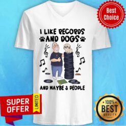 Old Man I Like Records And Dogs And Maybe 3 People V-neck