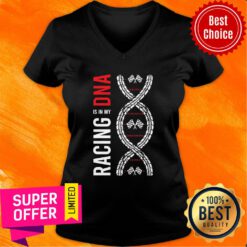 Racing Is In My DNA Racing Flag V-neck