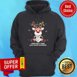 Reindeer Hope For A Cure Lung Cancer Awareness Hoodie