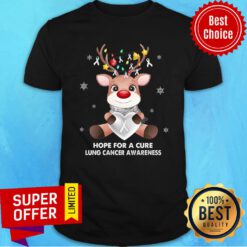Reindeer Hope For A Cure Lung Cancer Awareness Shirt