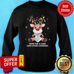 Reindeer Hope For A Cure Lung Cancer Awareness Sweatshirt