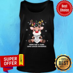 Reindeer Hope For A Cure Lung Cancer Awareness Tank Top